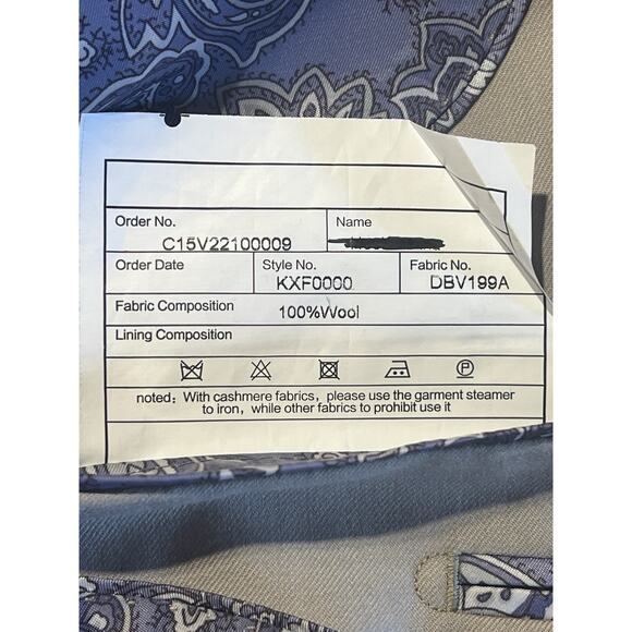 Custom Bespoke 48R Khaki Beige Blazer Sport Coat Jacket Loaded - Picture 16 of 16